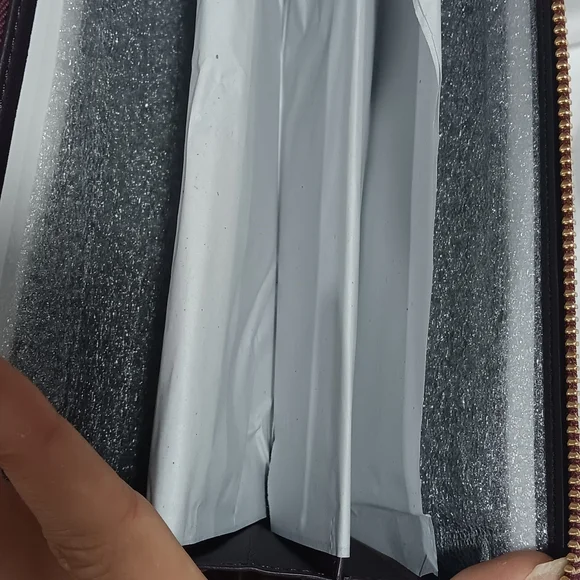 Coach Burgundy Wristlet with Floral Accents - Picture 6 of 7